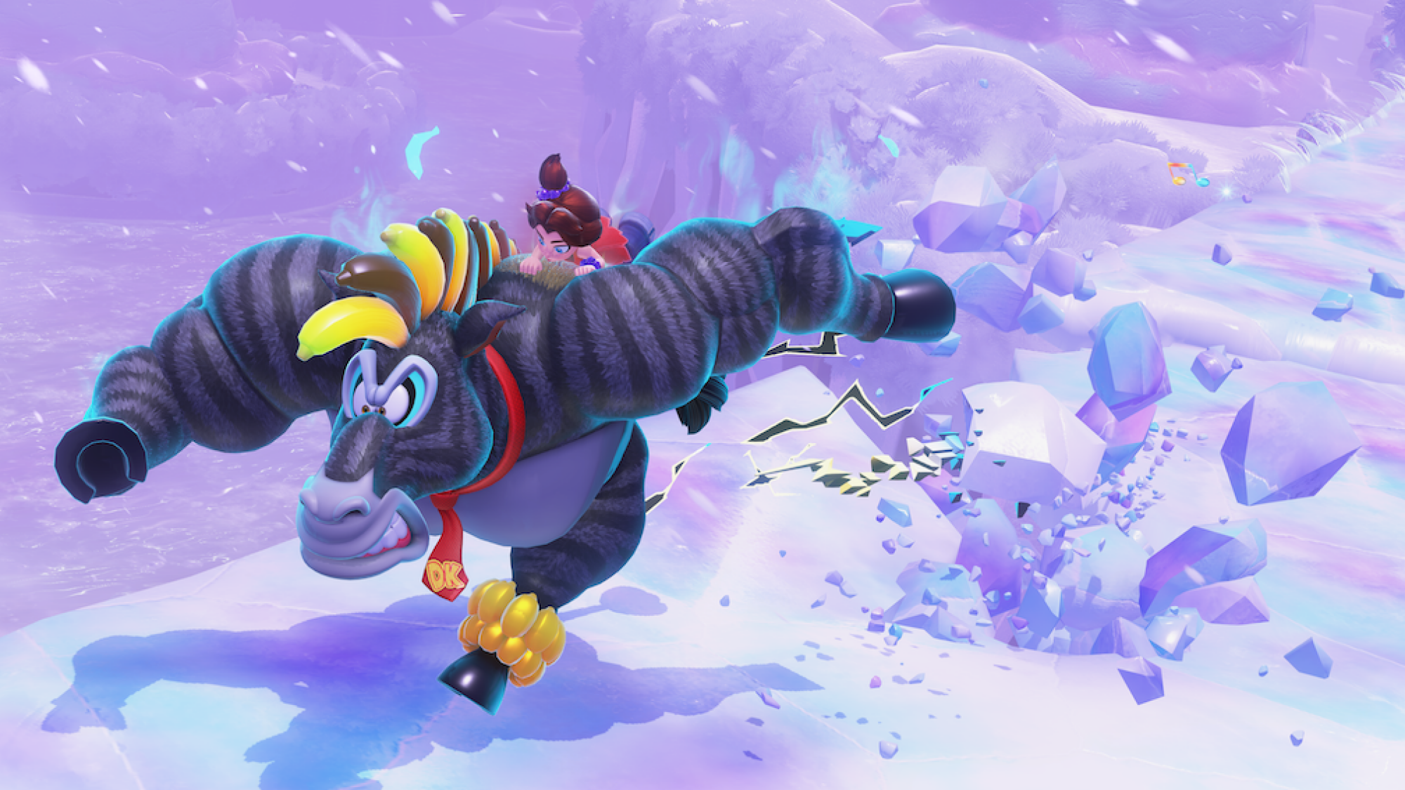 DK in zebra form in Bananza